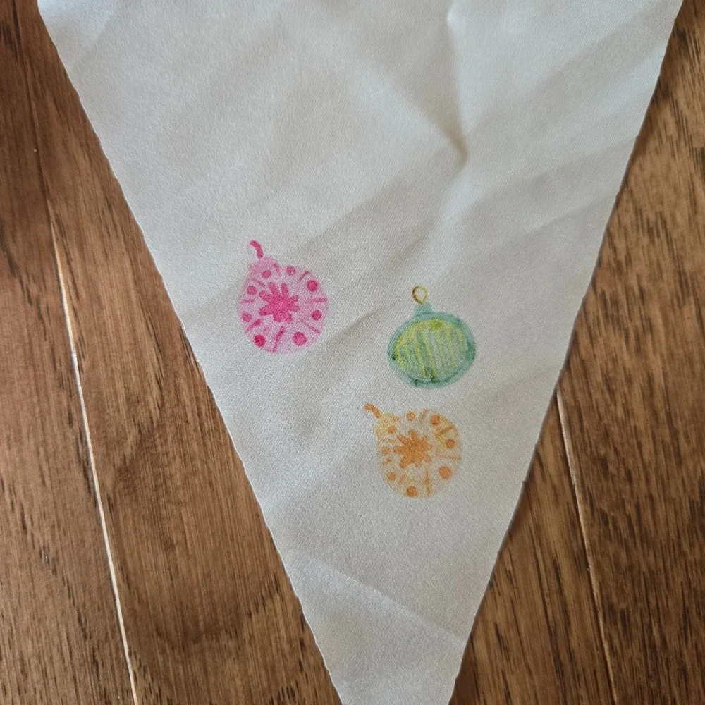 Anthropologie Holiday Ornament Bow Scrunchie Set 2pk Pink Ivory Satin New